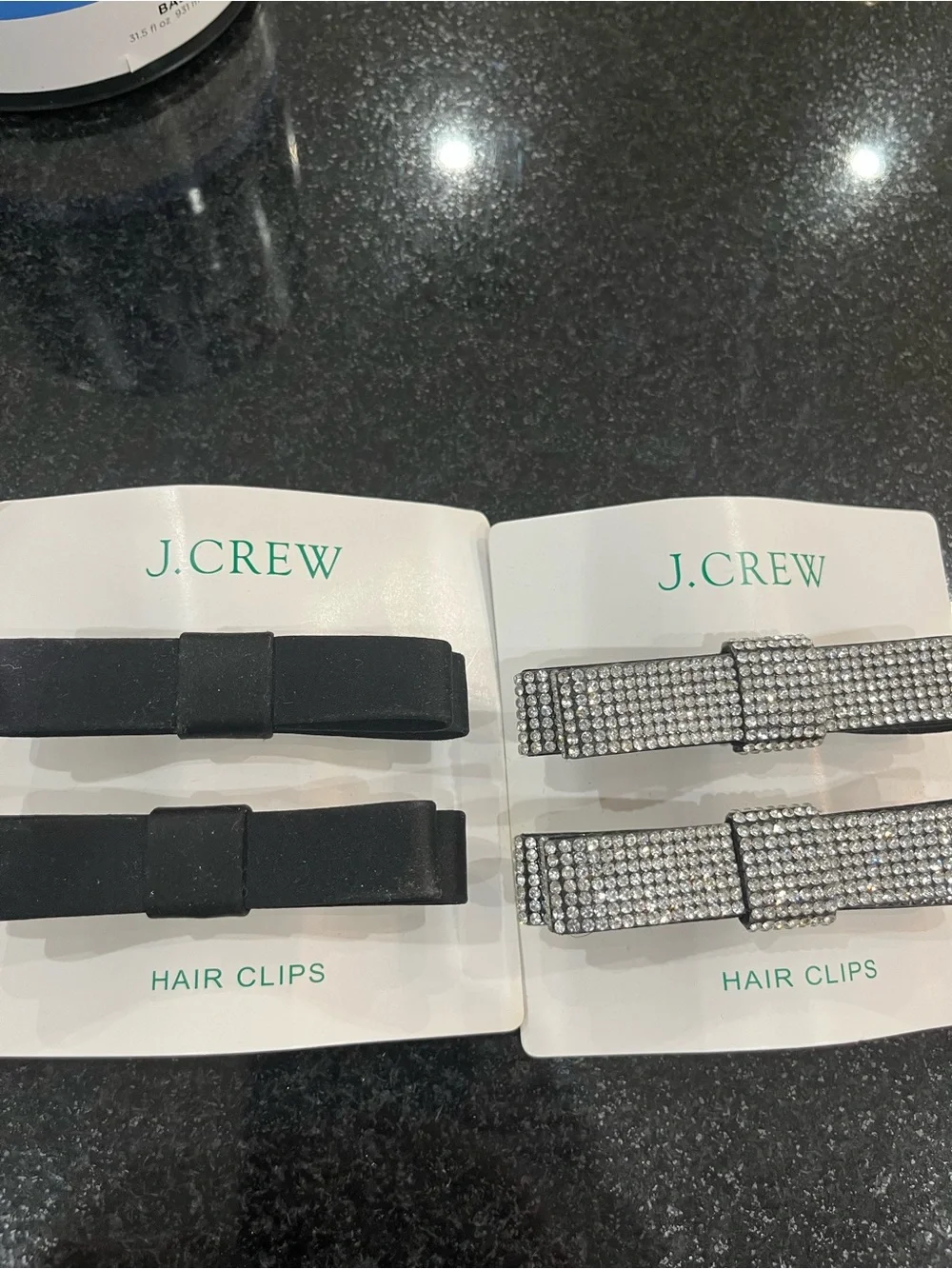 J. Crew Black Velvet Bow Hair Clips - Set of 2